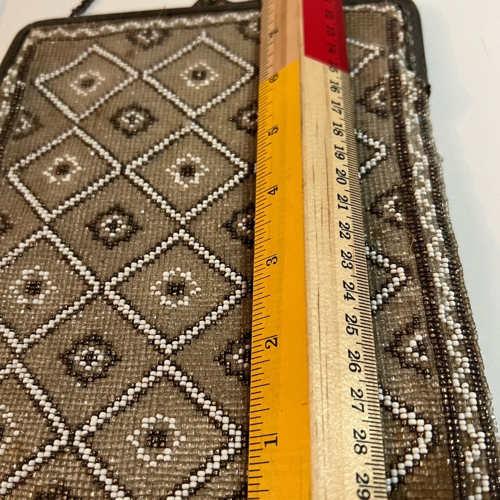 Large Antique Art Deco Ornate Beaded Purse Bag 1920's - Picture 3 of 8